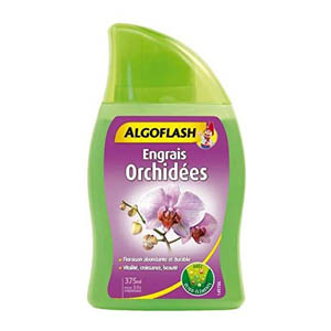 ALGOFLASH Engrais Orchidées, Jusqu'à 50 L, Bouchon doseur inclus, 375 ml, ALIORC375